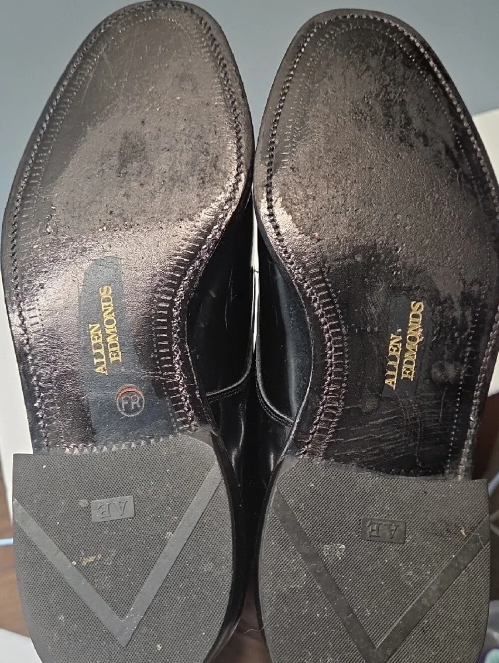 Allen Edmonds Formal Black Patent Leather Tuxedo Oxfords with Red Lining Size 8